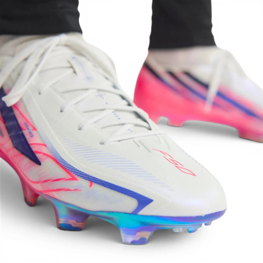 F50 Hyperfast Elite FG Control or Chaos - Blanc/Violet/Solar Turbo