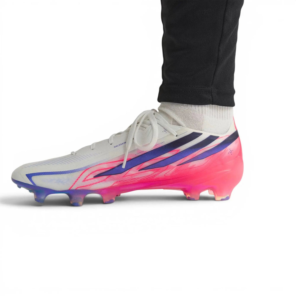 F50 Hyperfast Elite FG Control or Chaos - Blanc/Violet/Solar Turbo