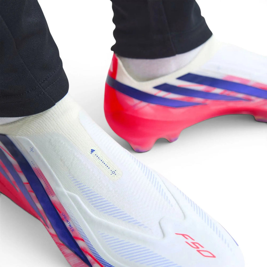 F50 Hyperfast Elite Laceless FG Control or Chaos - Blanc/Violet/Solar Turbo