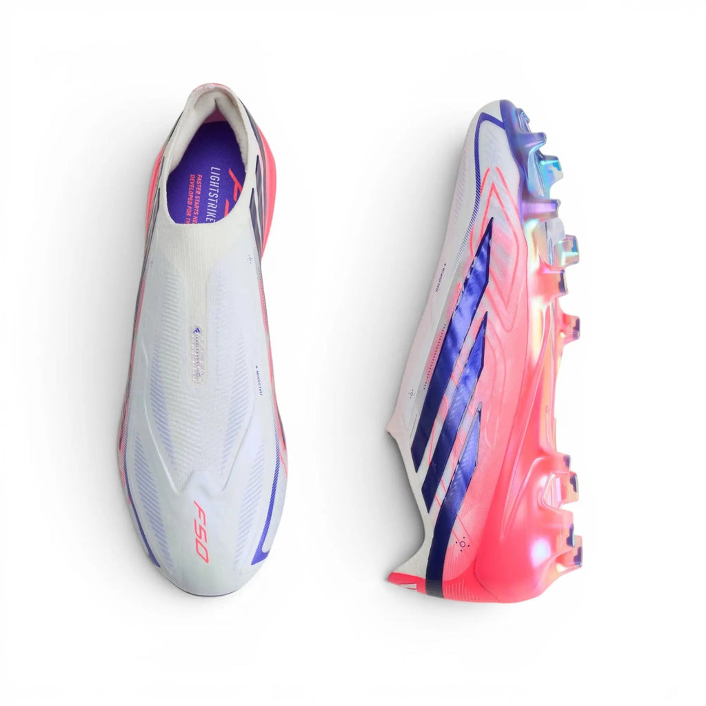 F50 Hyperfast Elite Laceless FG Control or Chaos - Blanc/Violet/Solar Turbo