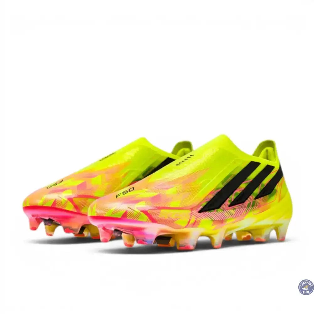 Adidas F50 Hyperfast Elite Laceless FG Too Light - Jaune/Noir/Solar Turquoise ÉDITION LIMITÉE