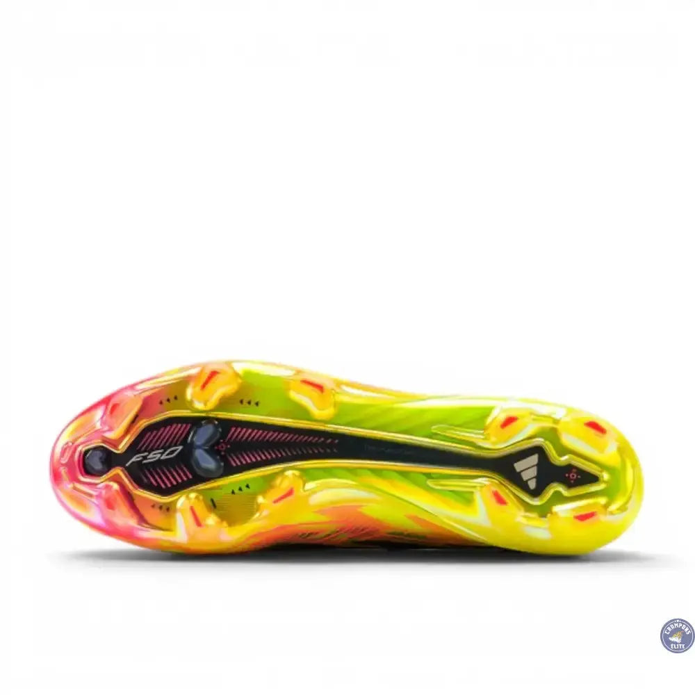 Adidas F50 Hyperfast Evo FG Too Light - Jaune/Noir/Solar Turquoise ÉDITION LIMITÉE