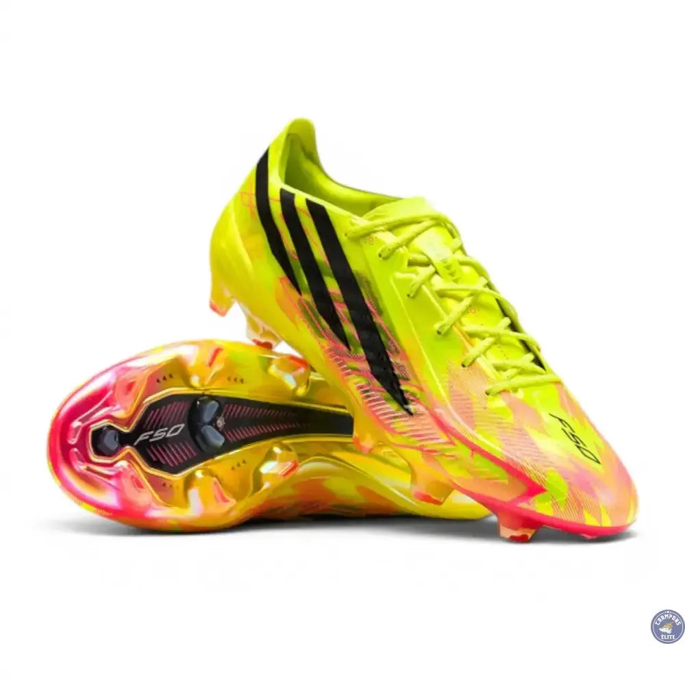 Adidas F50 Hyperfast Evo FG Too Light - Jaune/Noir/Solar Turquoise ÉDITION LIMITÉE