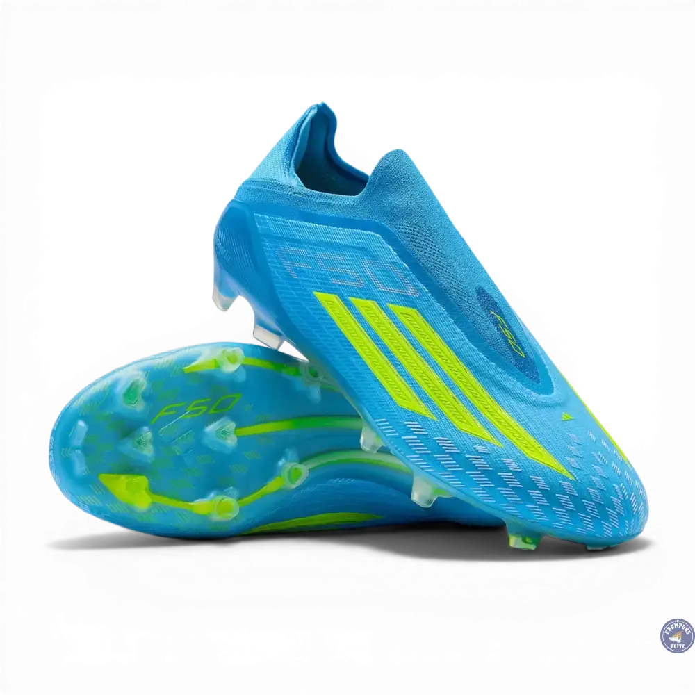 Adidas F50 Laceless Elite FG Ice Cold Precision - Bleu/Jaune