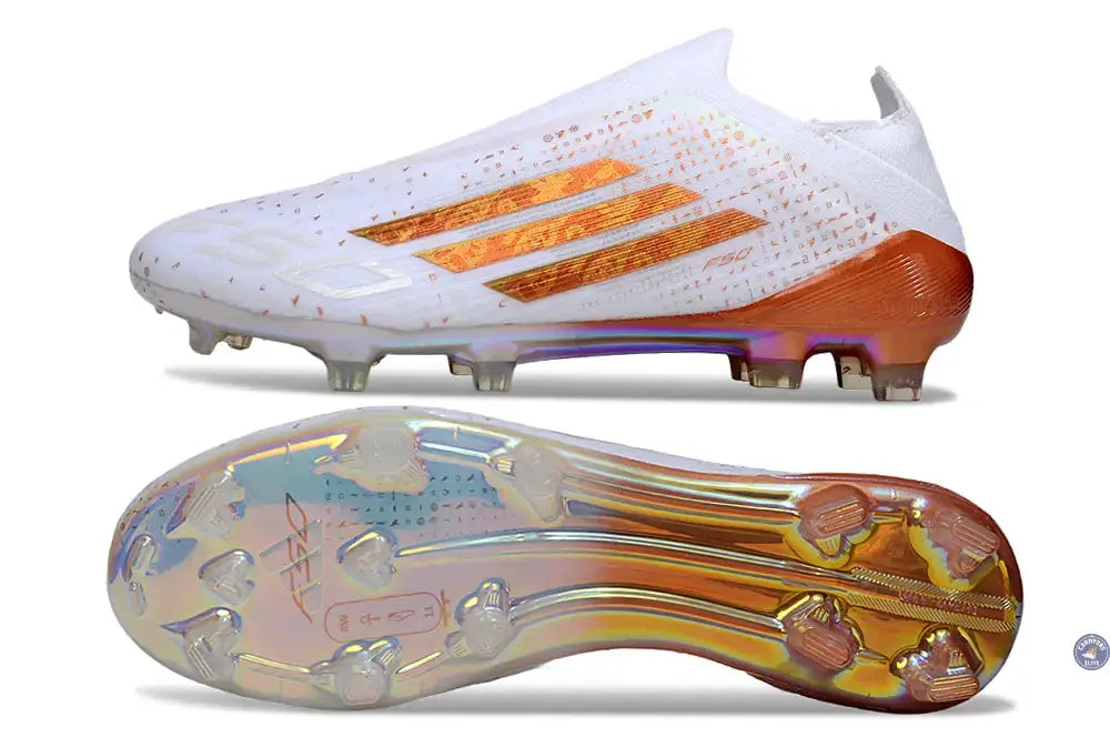 Adidas F50 Laceless Elite FG x Mohamed Salah AFCON - Blanc/Bronze Édition Limitée