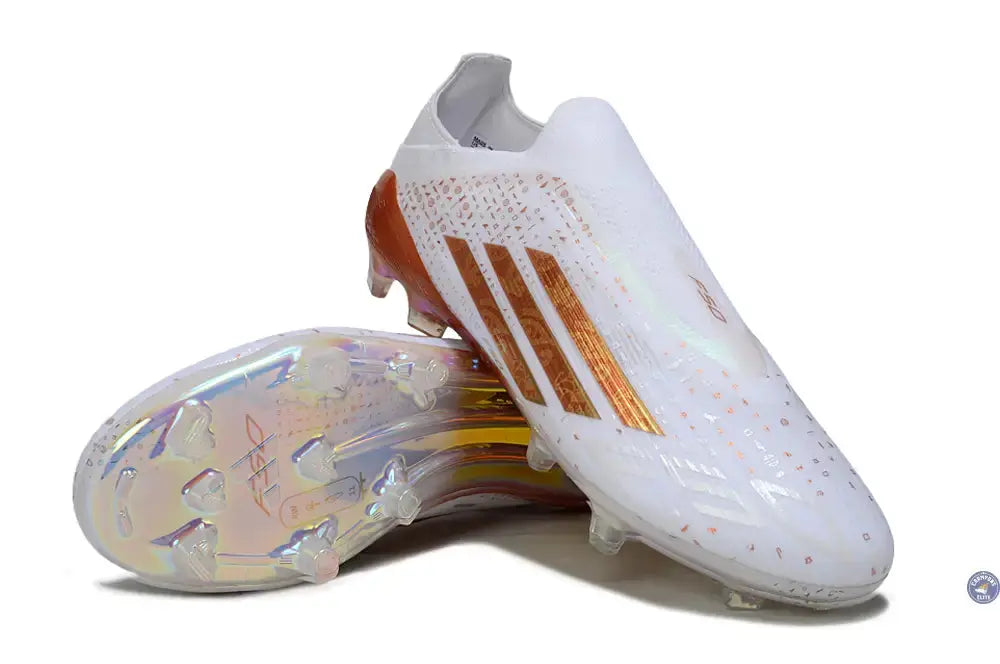 Adidas F50 Laceless Elite FG x Mohamed Salah AFCON - Blanc/Bronze Édition Limitée