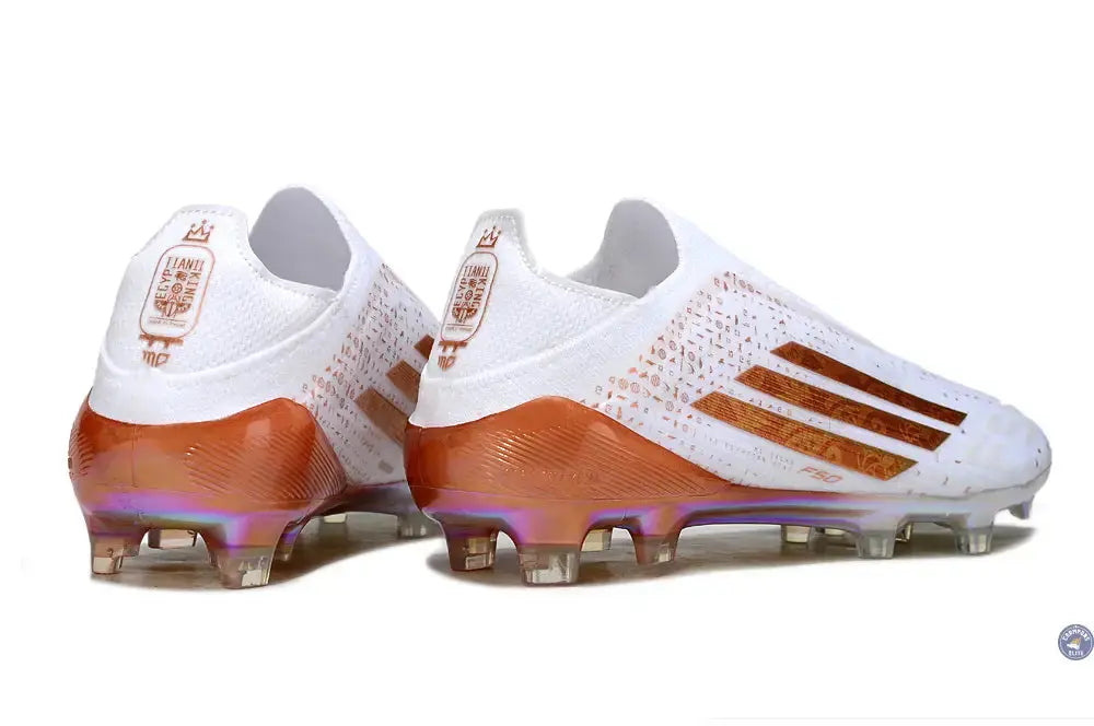 Adidas F50 Laceless Elite FG x Mohamed Salah AFCON - Blanc/Bronze Édition Limitée