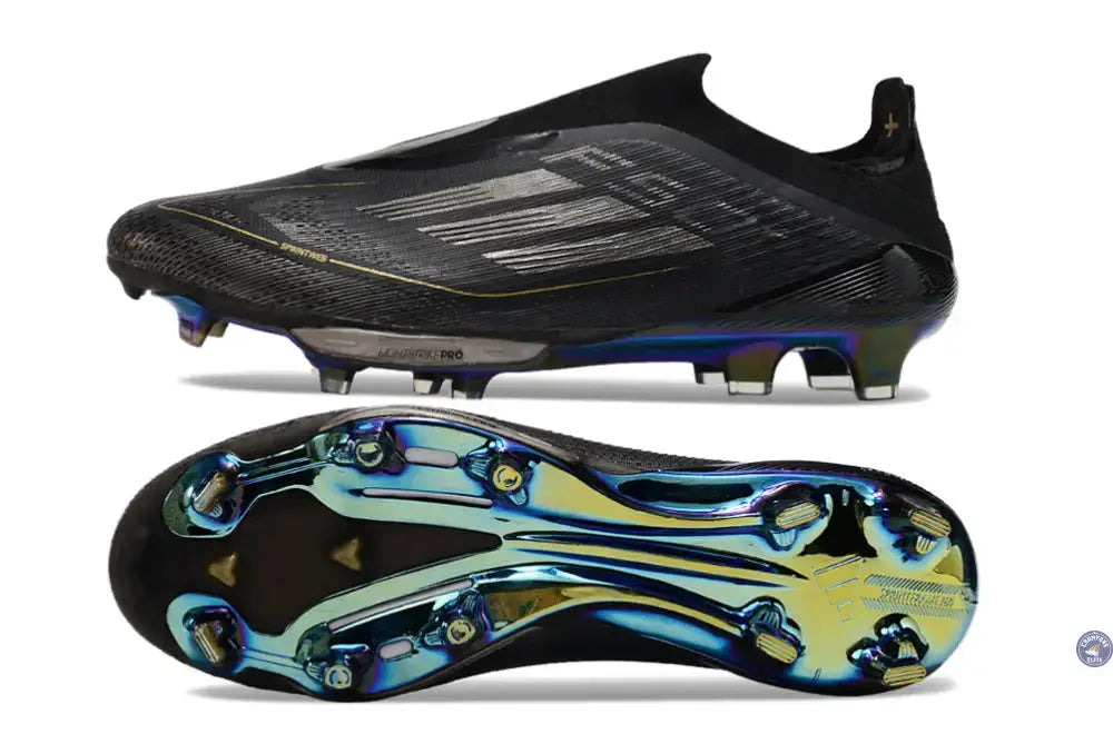 Adidas F50 + Laceless FG Dark Spark - Noir/Argenté/Doré
