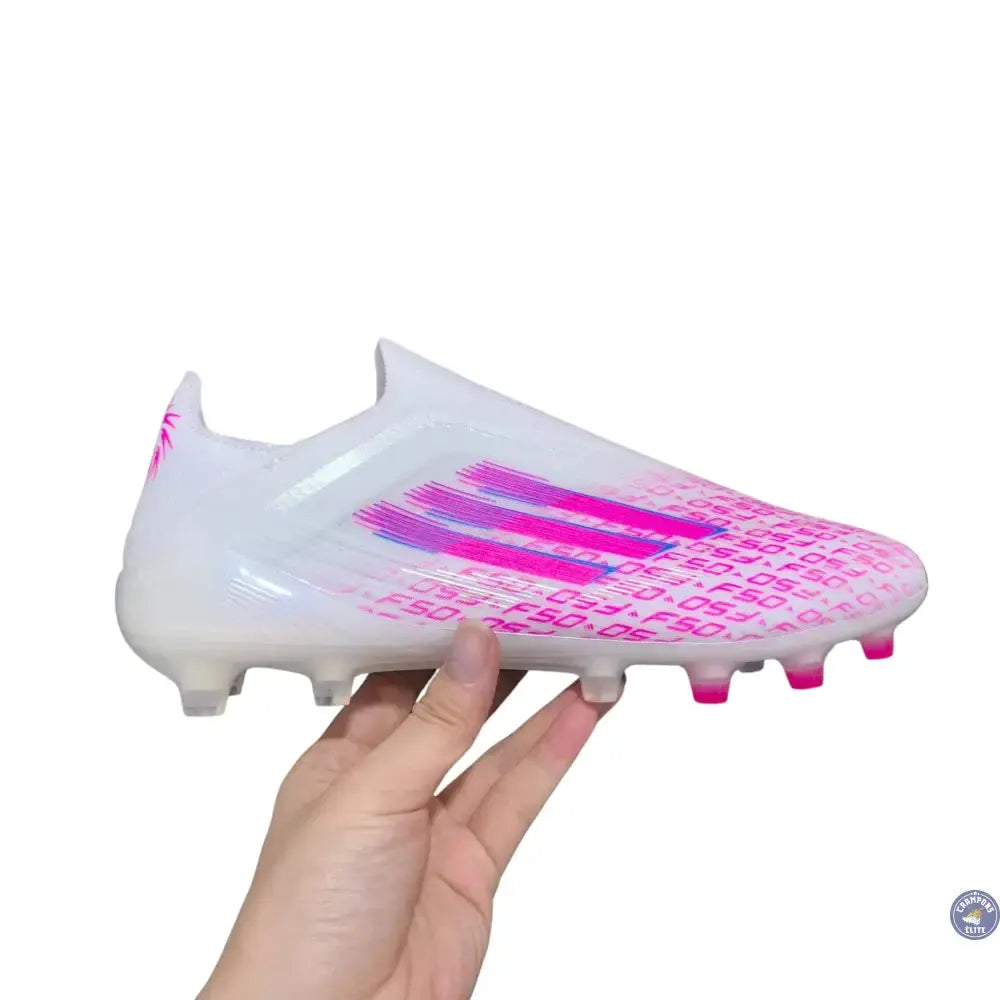 Adidas F50 Laceless Sparkfusion Elite FG/AG Trinity - Blanc/Rose
