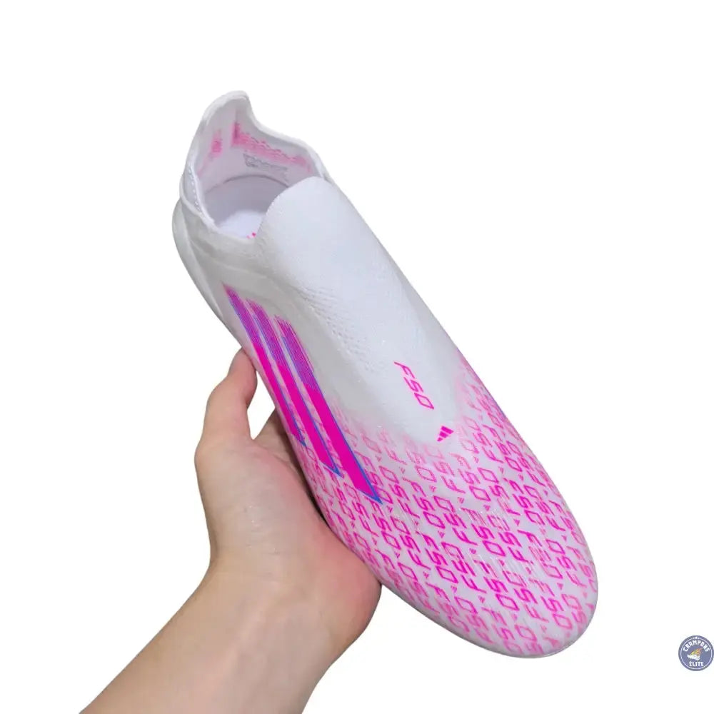 Adidas F50 Laceless Sparkfusion Elite FG/AG Trinity - Blanc/Rose