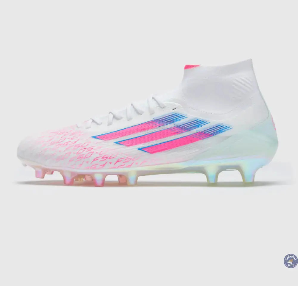 Adidas F50 Sparkfusion Elite Mid Cut FG/AG Trinity - Blanc/Rose Édition Limitée