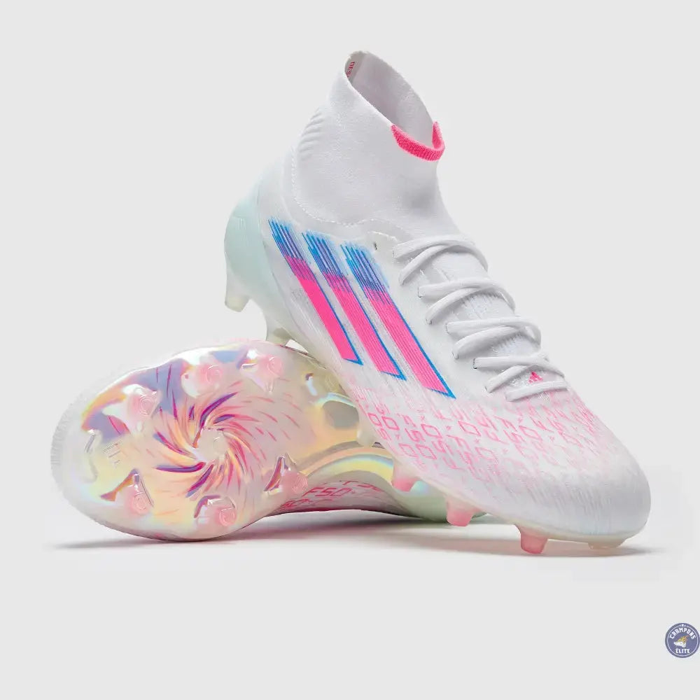 Adidas F50 Sparkfusion Elite Mid Cut FG/AG Trinity - Blanc/Rose Édition Limitée
