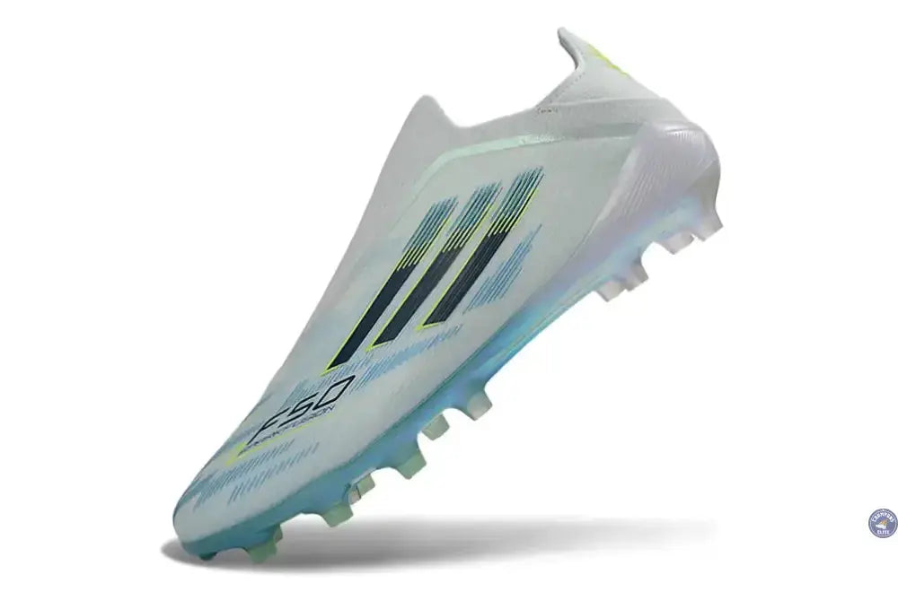 Adidas F50 Sparkfusion League Low Cut Laceless FG Ice Cold Precision - Bleu/Dune Pearl/Jaune