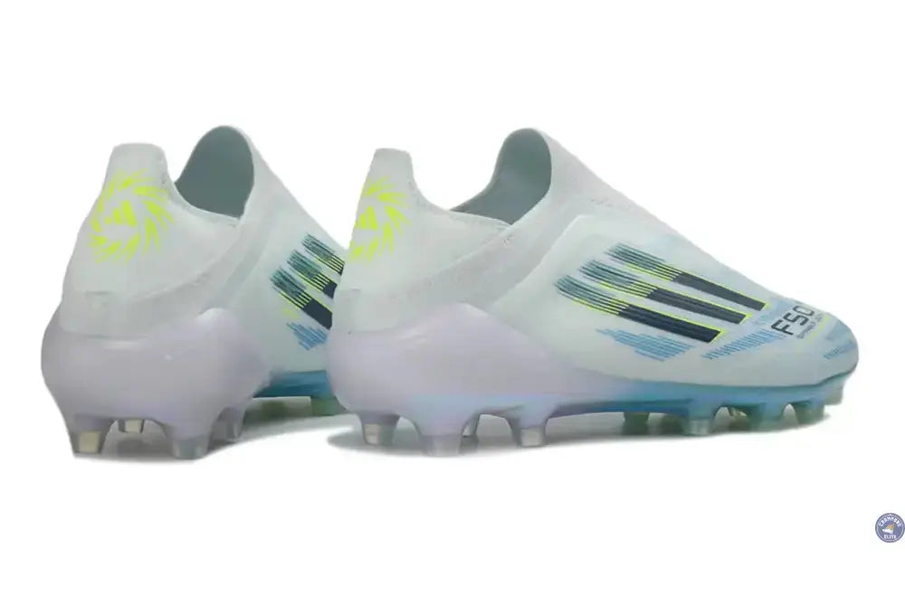 Adidas F50 Sparkfusion League Low Cut Laceless FG Ice Cold Precision - Bleu/Dune Pearl/Jaune