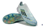 Adidas F50 Sparkfusion League Low Cut Laceless FG Ice Cold Precision - Bleu/Dune Pearl/Jaune