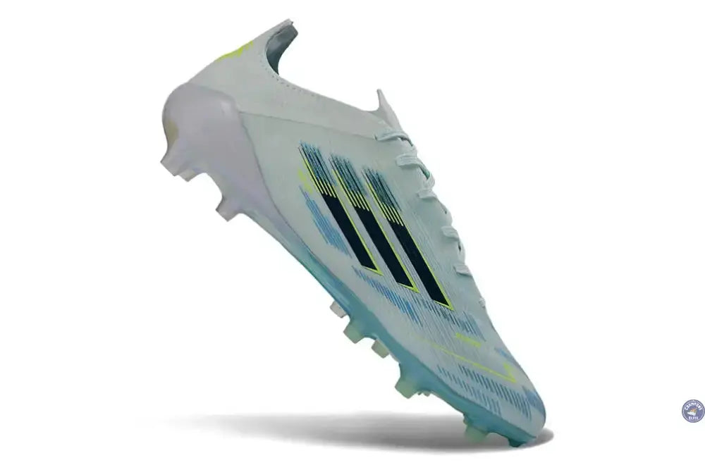 Adidas F50 Sparkfusion League Low Cut Lacets FG Ice Cold Precision - Bleu/Dune Pearl/Jaune