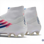 Adidas F50 Sparkfusion Mid Cut Lacets FG - Blanc/Bleu/Rouge