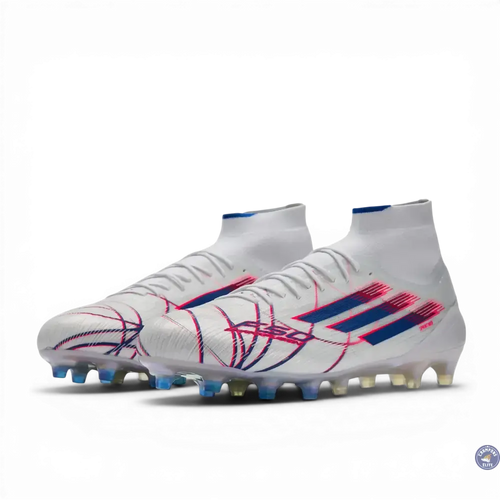 Adidas F50 Sparkfusion Mid Cut Lacets FG - Blanc/Bleu/Rouge