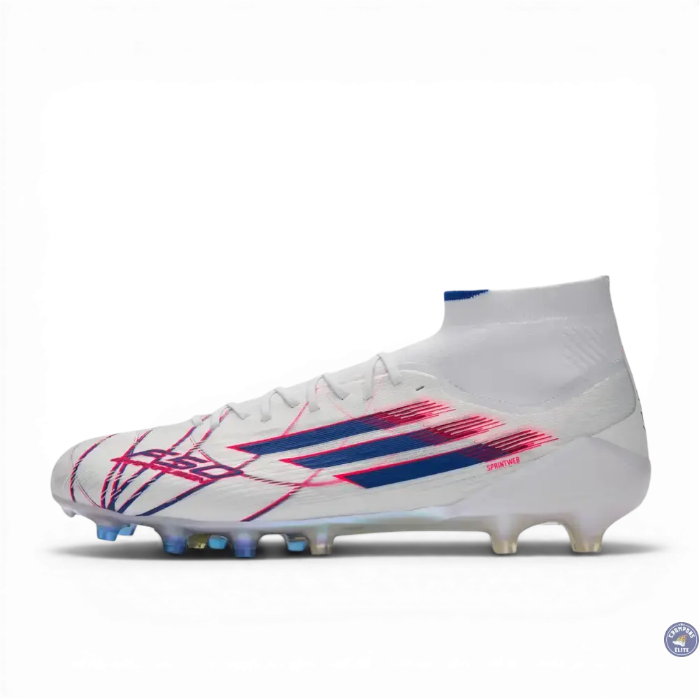Adidas F50 Sparkfusion Mid Cut Lacets FG - Blanc/Bleu/Rouge