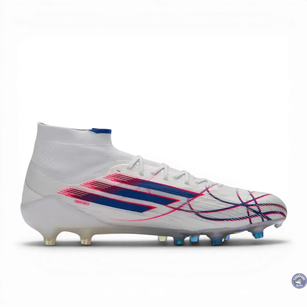 Adidas F50 Sparkfusion Mid Cut Lacets FG - Blanc/Bleu/Rouge