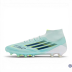 Adidas F50 Sparkfusion Mid Cut Lacets FG - Turquoise/Bleu Marine/Blanc
