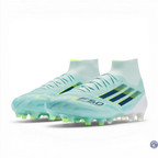 Adidas F50 Sparkfusion Mid Cut Lacets FG - Turquoise/Bleu Marine/Blanc