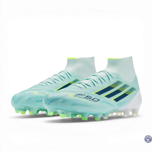 Adidas F50 Sparkfusion Mid Cut Lacets FG - Turquoise/Bleu Marine/Blanc