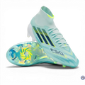 Adidas F50 Sparkfusion Mid Cut Lacets FG - Turquoise/Bleu Marine/Blanc