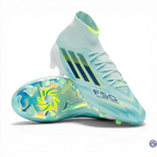 Adidas F50 Sparkfusion Mid Cut Lacets FG - Turquoise/Bleu Marine/Blanc