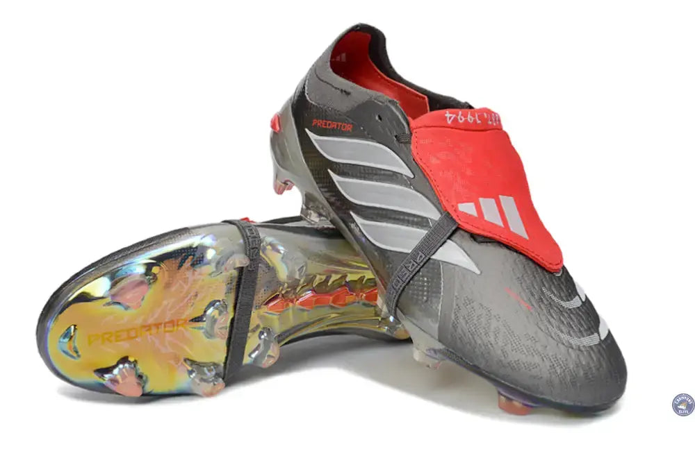 Adidas Predator 26 Elite Fold-over Tongue FG - Gris/Rouge/Blanc
