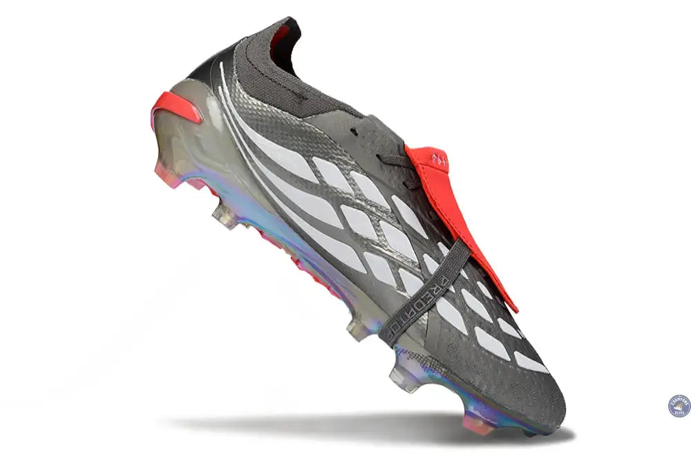 Adidas Predator 26 Elite Fold-over Tongue FG - Gris/Rouge/Blanc