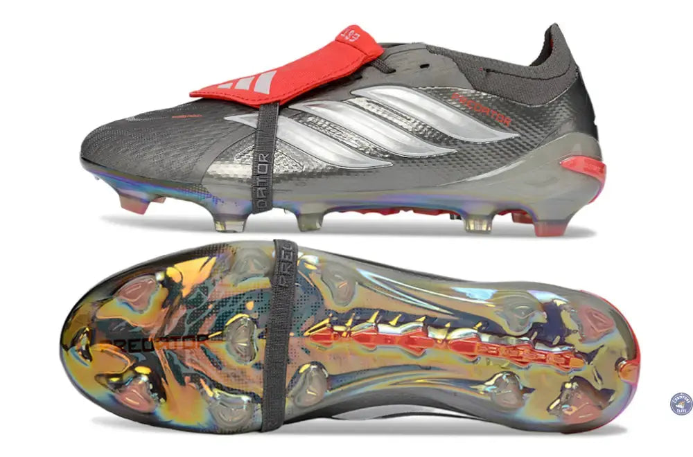 Adidas Predator 26 Elite Fold-over Tongue FG - Gris/Rouge/Blanc