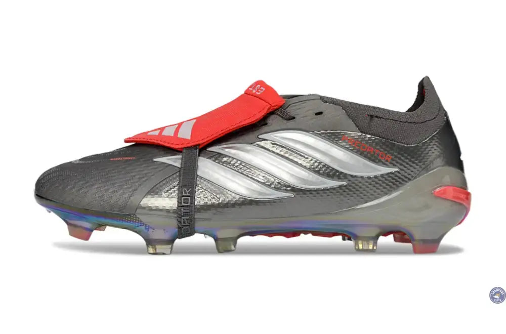 Adidas Predator 26 Elite Fold-over Tongue FG - Gris/Rouge/Blanc