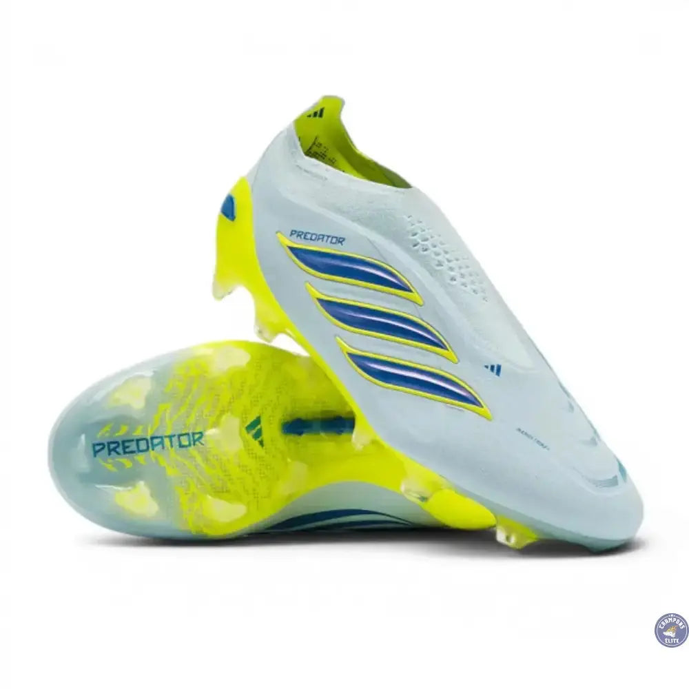 Adidas Predator 26 Elite Laceless FG Ice Cold Precision - Crystal Sky/Ray Blue/Jaune