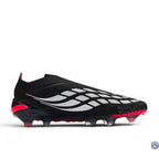Adidas Predator 26 Elite Laceless FG Immortal DNA - Noir/Blanc/Lucid Red
