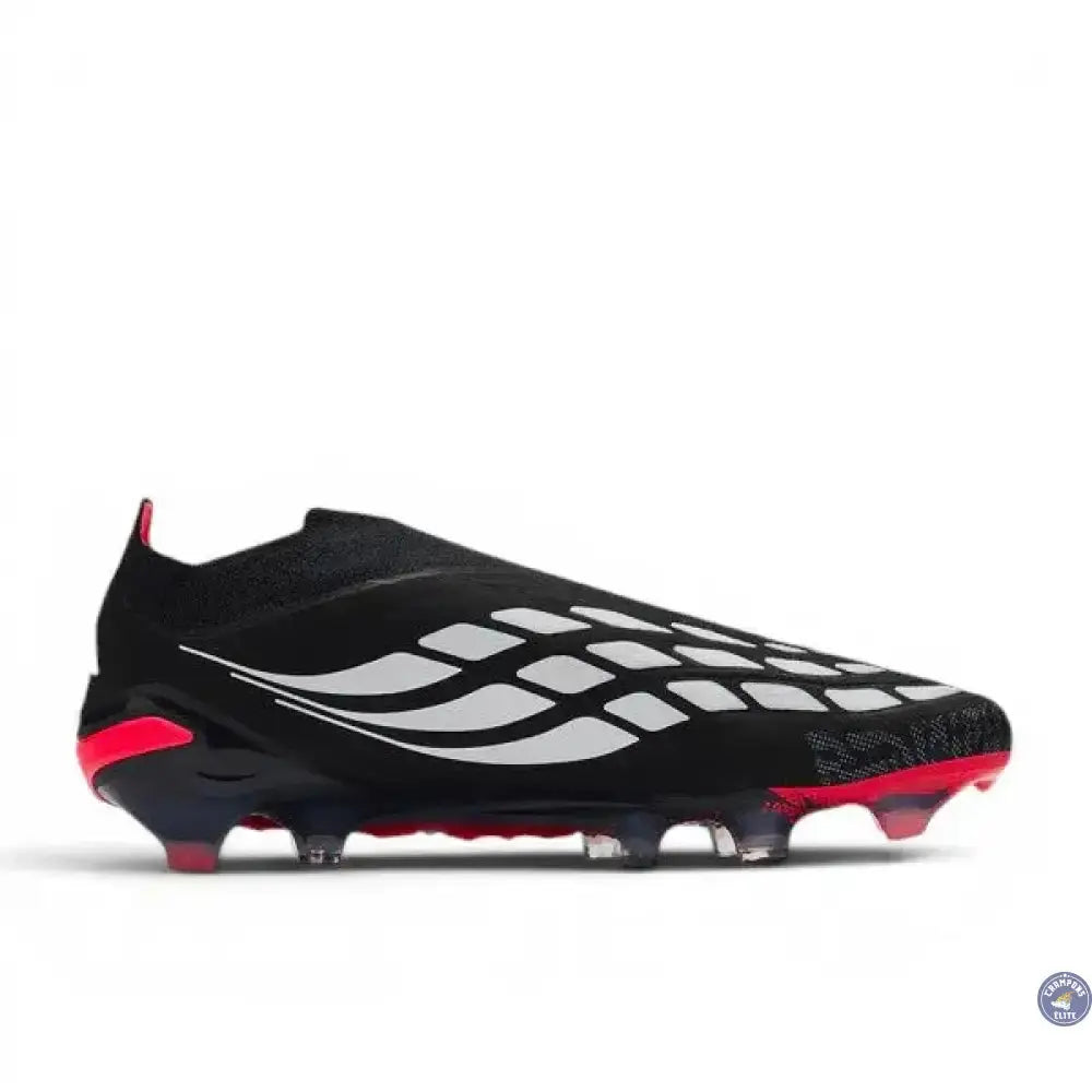 Adidas Predator 26 Elite Laceless FG Immortal DNA - Noir/Blanc/Lucid Red