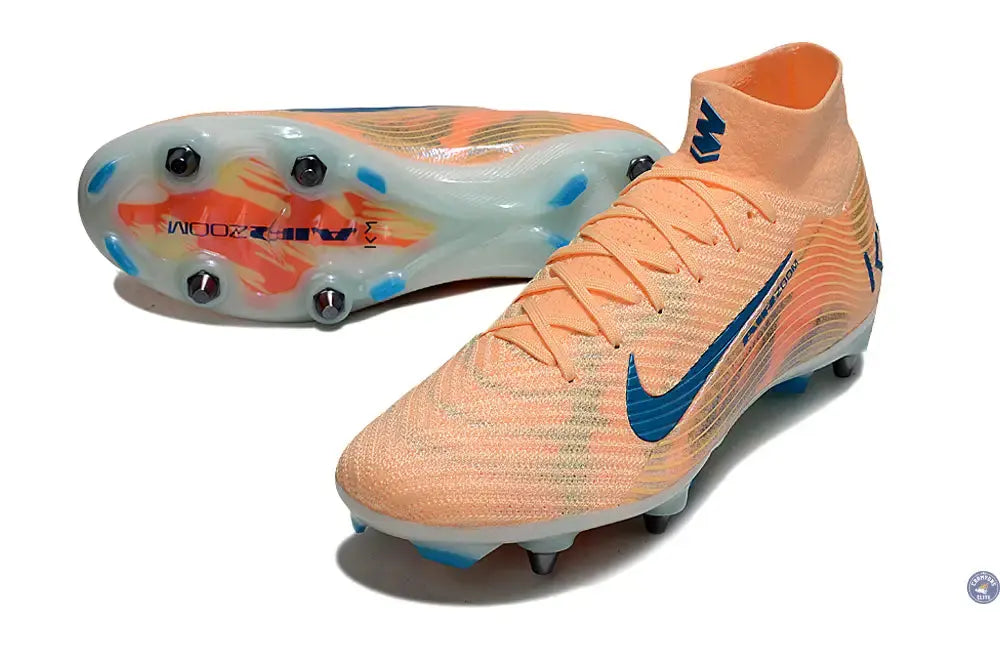 Air Zoom Mercurial Superfly 10 SG Kylian Mbappe - Orange/Bleu turquoise SG