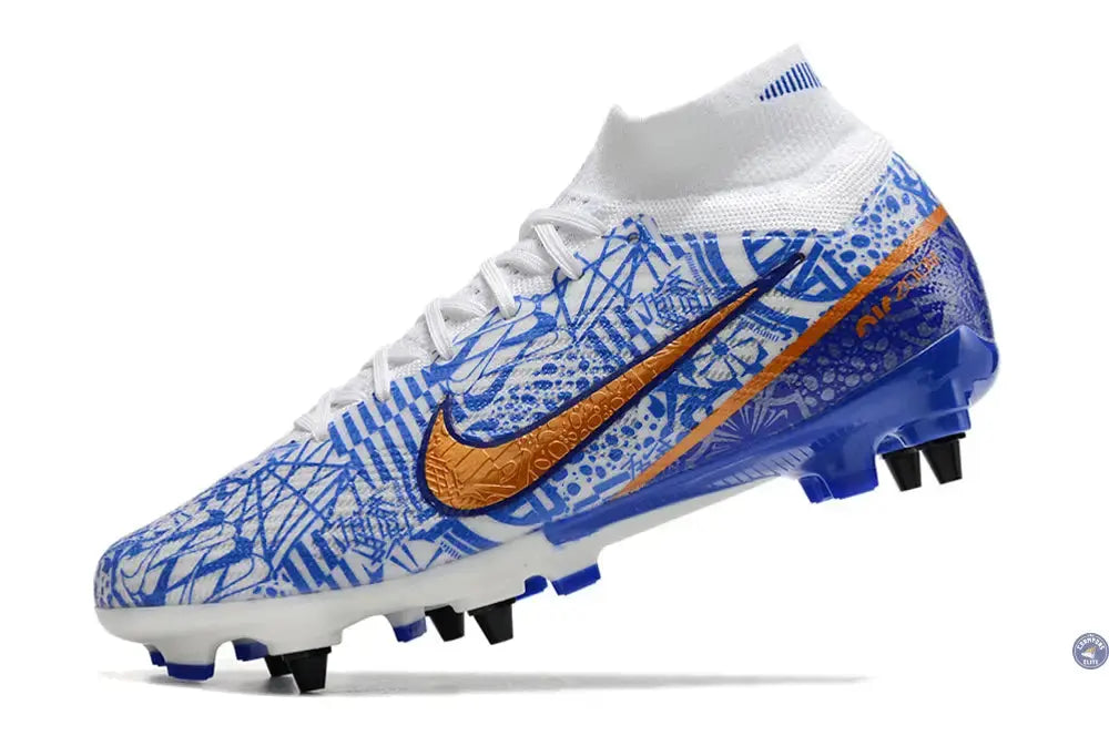 Air Zoom Mercurial Superfly 9 SG-PRO CR7 Personal Edition - Blanc/Cuivré/Bleu