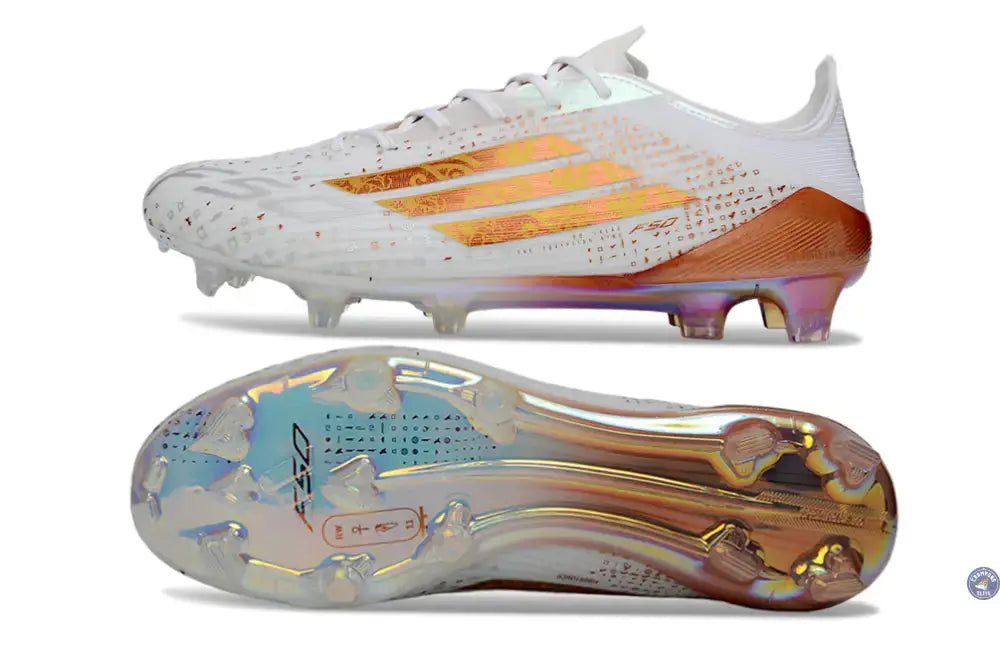 F50 ELITE FG x MOHAMED SALAH AFCON - BLANC/BRONZE ÉDITION LIMITÉE