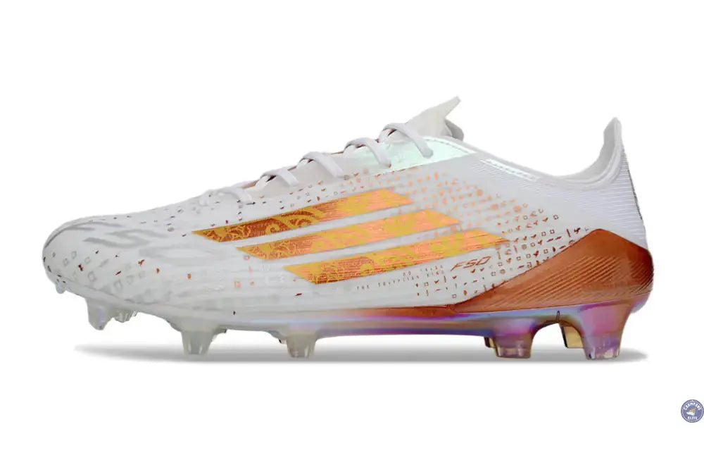 F50 ELITE FG x MOHAMED SALAH AFCON - BLANC/BRONZE ÉDITION LIMITÉE