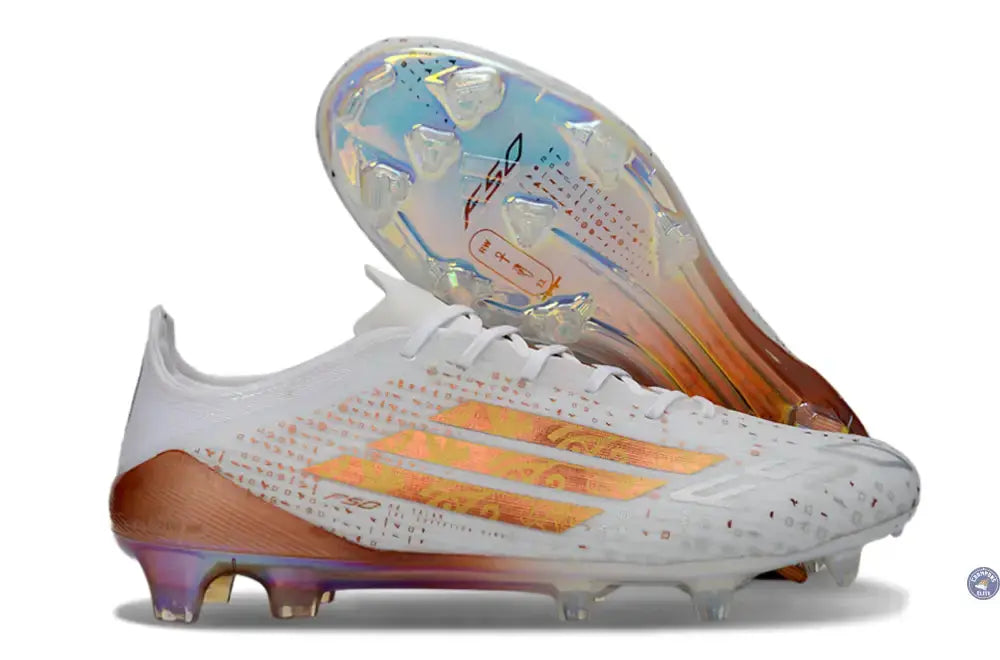 F50 ELITE FG x MOHAMED SALAH AFCON - BLANC/BRONZE ÉDITION LIMITÉE