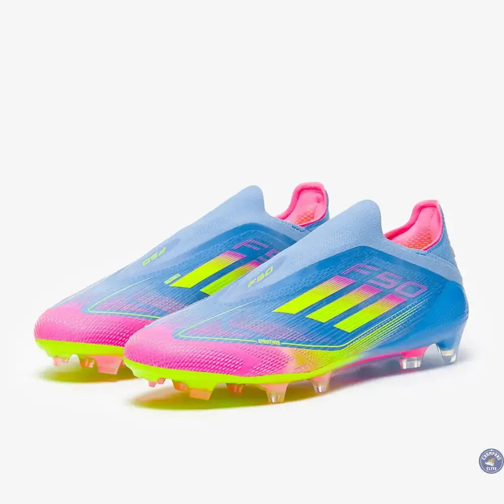 F50 Elite Laceless FG Celestial Victory - Blue Fusion/Lucid Lemon/Lucid Pink