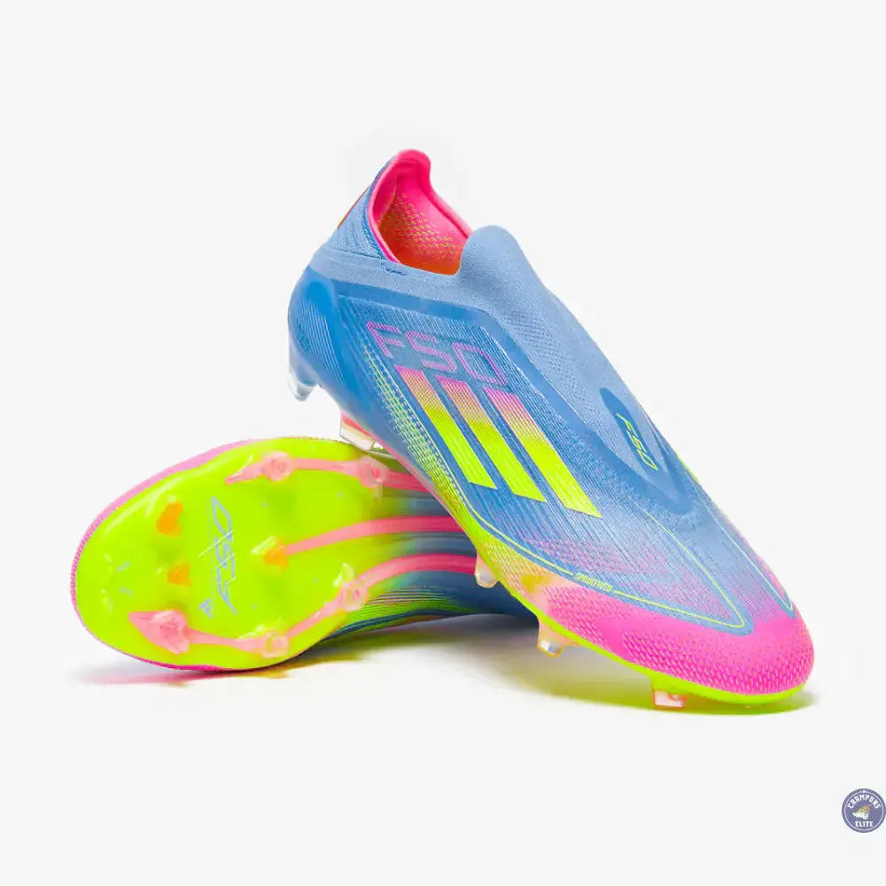 F50 Elite Laceless FG Celestial Victory - Blue Fusion/Lucid Lemon/Lucid Pink