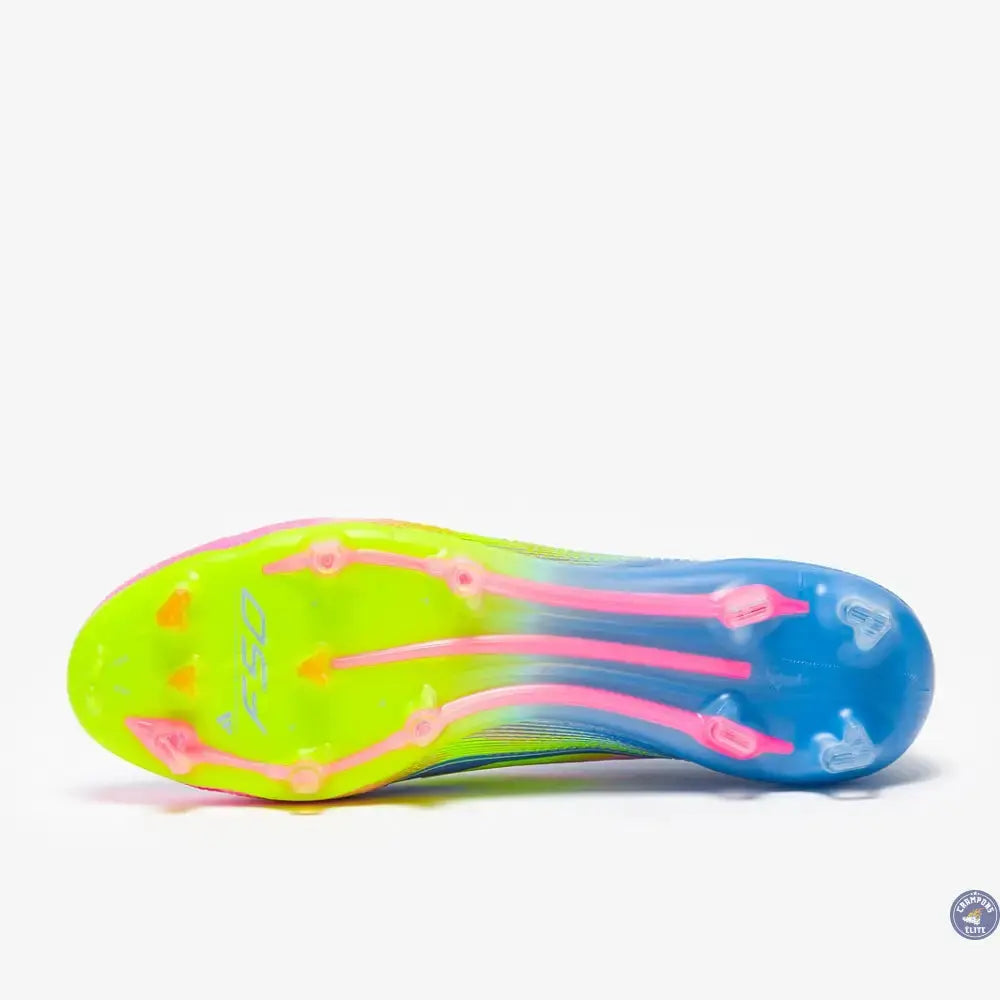 F50 Elite Laceless FG Celestial Victory - Blue Fusion/Lucid Lemon/Lucid Pink