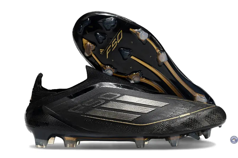 F50 Elite Laceless FG Dark Spark - Noir/Argenté/Doré