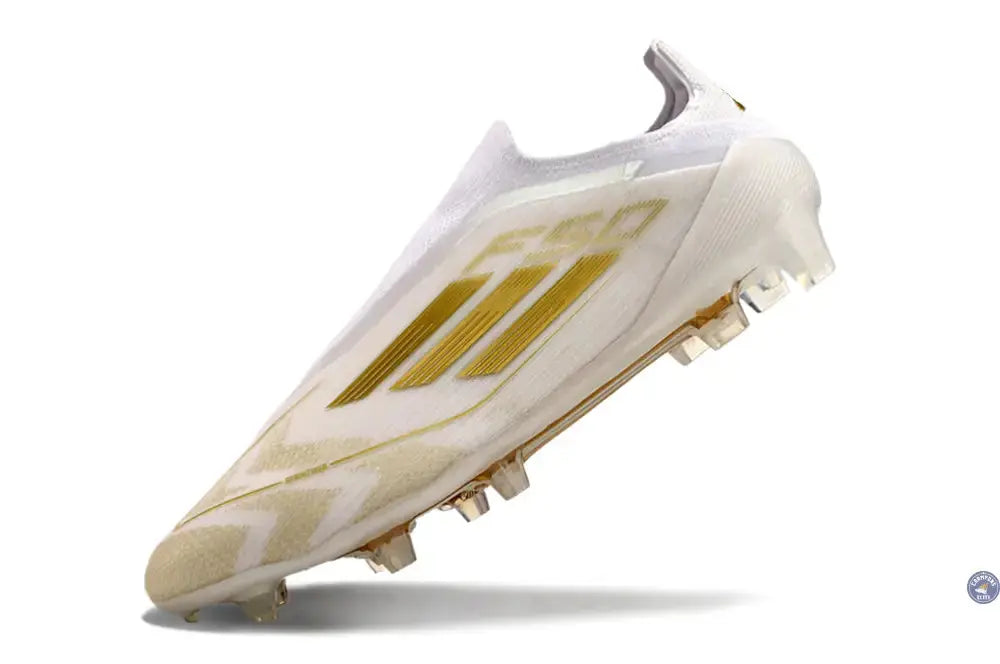 F50 Elite Laceless FG Day Spark - Blanc/Doré/Blanc
