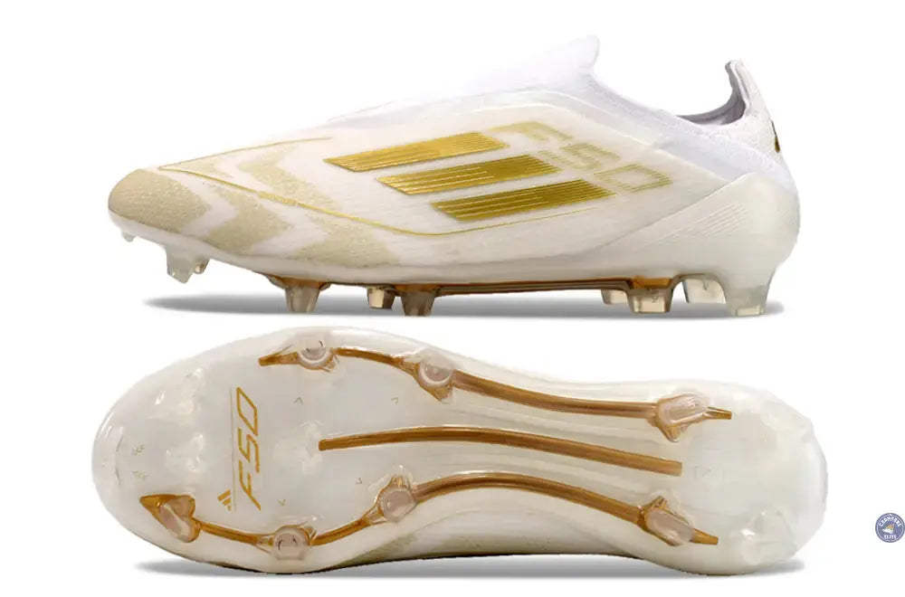 F50 Elite Laceless FG Day Spark - Blanc/Doré/Blanc
