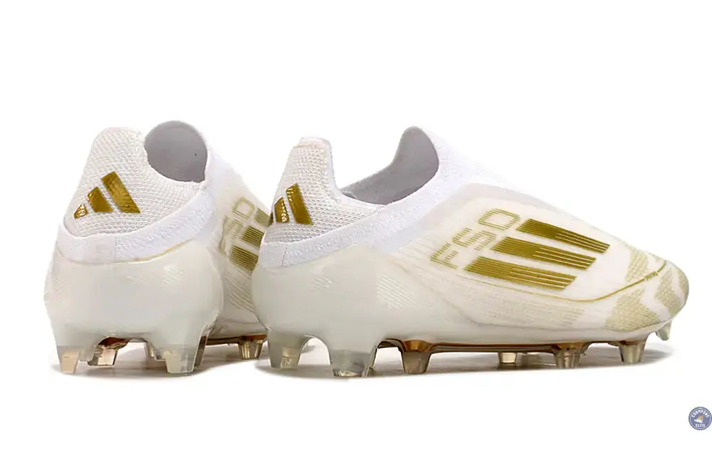 F50 Elite Laceless FG Day Spark - Blanc/Doré/Blanc