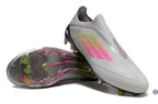 F50 Elite Laceless FG Gris/Rose/Jaune