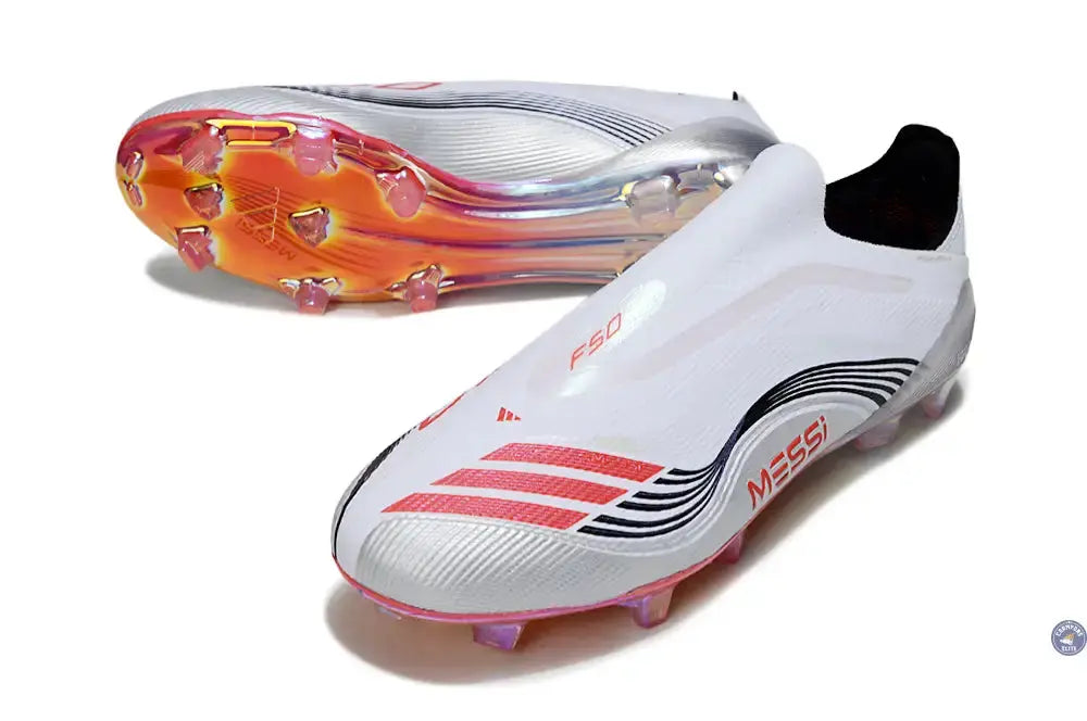 F50 Elite Laceless FG - Messi Prestig10 - Blanc/Noir/Rouge